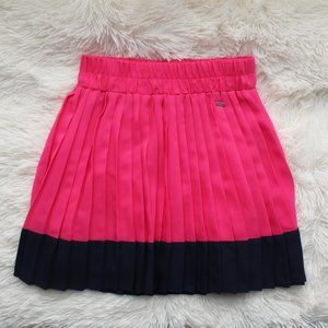 Aeropostale Pink Navy Colorblock Pleated Skirt XS